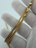 22" 14K Yellow Gold Foxtail Franco 3mm 14.1g
