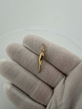 1.25" 14K Yellow Gold Italian Horn 4.6mm Bail 0.8g