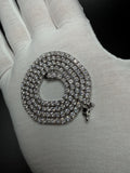 18" Silver 11ctw Moissanite Tennis Chain 3mm 21.5g