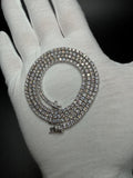 22" Silver 14ctw VS/VVS Lab Diamond Tennis Chain 3mm 25.3g