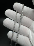 16" Silver 10ctw E-F VS/VVS Lab Diamond Tennis Chain 2.6mm 10.8g