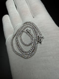 17" 14k White Gold 7.03ctw E-F VS Lab Diamond Tennis Chain EGL Certified 2.2mm 11.25g