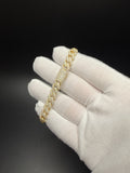 8mm Moissanite Cuban Bracelet, 4.3ctw D VVS1, GRA Certified, Gold Over 925 Silver, 7" (20.9g)