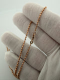 16" 14K Rose Gold Diamond Cut Moon Bead 2mm 5.3g
