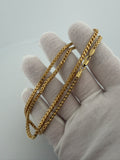 22" 14K Yellow Gold Foxtail Franco 3mm 10.8g