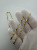 22" 14K Yellow Gold Rope Chain 3mm 16.9g