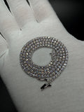 17" 14k White Gold 9.97ctw E-F VS Lab Diamond Tennis Chain EGL Certified 2.8mm 14.81g