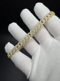 8mm Moissanite Cuban Bracelet, 5.5ctw D VVS1, GRA Certified, Gold Over 925 Silver, 9" (25.9g)