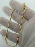 22" 10K Diamond Cut Moon Bead Chain 3mm 9.6g