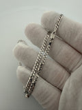 16 inch 3mm curb chain in 14K white gold, 4.93g, view 8 - Ott Family Jewelry
