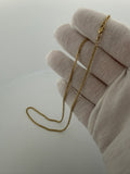 16" 14K Yellow Gold Foxtail Franco Chain 2mm 4.2g
