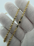 24" 14K Yellow Gold Rope Chain 3mm 18.33g