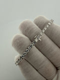 7" 14k White Gold 7.17ctw E-F VS Lab Diamond Tennis Bracelet EGL Certified 3.5mm 8.84g
