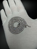 20" Silver 15ctw Moissanite Tennis Chain 3mm 25.0g