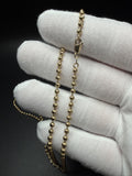 22" 14k Yellow Gold Dia Cut Moon Bead Chain 3mm 14.7g