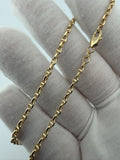 24" 14k Yellow Gold Puffed Mariner 3mm 5.93g