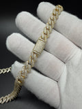 8mm Moissanite Cuban Chain, 11.35ctw D VVS1, Gold Over 925 Silver, 18" (52.1g)