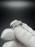 Size 10 Silver 2ctw VS/VVS 3 Row Lab Diamond Ring 5.6g