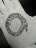 20" Silver est 1ctw Natural Diamond Tennis Chain 3mm 24.1g