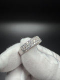 Size 10 Silver 2.1ctw VS/VVS 3 Row Lab Diamond Half Eternity Band 6mm 3.6g