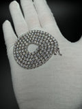 22" 44ctw Moissanite Silver Tennis Chain 4mm 38.0g