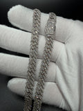 22" Silver 15ctw VS/VVS Lab Diamond Cuban Chain 8mm 52.0g