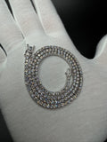 18" Silver 11ctw VS/VVS Lab Diamond Tennis Chain 3mm 21.1g