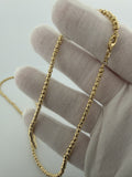 24" 10K Diamond Cut Moon Bead Chain 3mm 10.5g