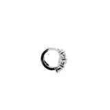 1.50ctw lab grown diamond 3-stone huggie hoop earrings in 14K white gold, view 2 - Ott Family Jewelry