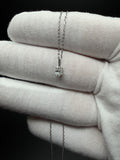 16-18" Adjustable Silver Cable Chain with 1/4ct Oval VS/VVS Lab Diamond Solitaire Pendant 1.0g