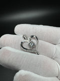 New 1.25” 18k White Gold 1.75ctw Lab Diamond Heart Pendant with 1.5ct E VS1 Center Stone 5.65g