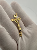 2" 14k Yellow Gold Crucifix on Square Cross High Detail 3mm Bail 4.0g