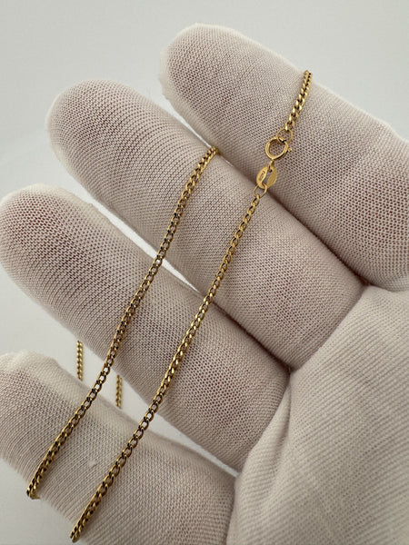 18” 18k Yellow Gold Cuban 1.8mm 1.9g