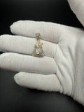 1.25" 10k Yellow Gold Money Bag 3/4ctw Natural Diamond Pendant 5mm Bail 3.1g