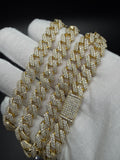 20" 10mm gold over silver moissanite Cuban chain, 17.15ctw D VVS1, 85.7g – Ott Family Jewelry (6)