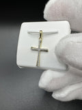 1” 10k Yellow Gold Cross 1/8ctw Natural Diamonds 2.2mm Bail .7g