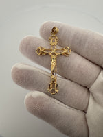 2” 14k Yellow Gold Cross/Crucifix 3.5mm Bail 5.4g