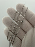 22" 14K White Gold Box Chain 1mm 4.7g