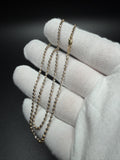 16" 14K Two-Tone Dia Cut Moon Bead 2mm 4.6g