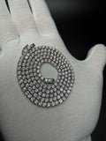 24" Silver 22ctw Moissanite Tennis Chain 3mm 28.0g