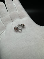 9.5mm 14k White Gold 2.42ctw (2.05ctw Fancy Intense Pink VS1 Round Brilliant Lab Diamond & .37ctw E VVS2 Lab Diamond) EGL Certified Cluster Studs 3.84g