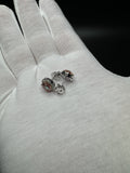 9.5mm 14k White Gold 2.42ctw (2.05ctw Fancy Intense Pink VS1 Round Brilliant Lab Diamond & .37ctw E VVS2 Lab Diamond) EGL Certified Cluster Studs 3.84g