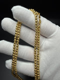 24" 14k Yellow Gold Dia Cut Moon Bead Chain 3.5mm 23.7g