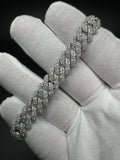 8” 20ctw Silver & Moissanite Cuban 12mm 43.6g