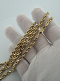 18K 6mm Handmade Solid Rope Chain
