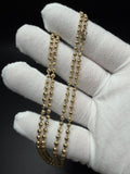 24" 14k Yellow Gold Dia Cut Moon Bead Chain 3mm 15.63g