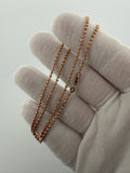 16" 14K Rose Gold Diamond Cut Moon Bead 2mm 5.3g