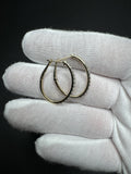 20mm 14k Yellow Gold 1ctw VS/VVS Oval Shape Lab Diamond Hoops 4.4g