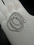 17" 14k White Gold 7.03ctw E-F VS Lab Diamond Tennis Chain EGL Certified 2.2mm 11.25g