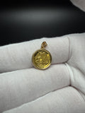 1/20 oz Isle of Man Gold Angel Coin Pendant — .9999 Fine Gold in 14K Bezel